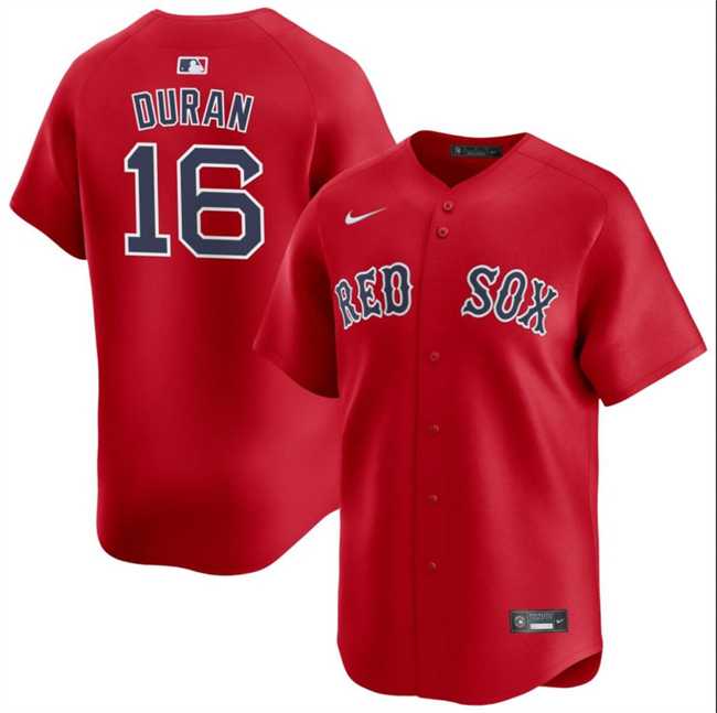 Men%27s Boston Red Sox #16 Jarren Duran Red 2024 Alternate Limited Stitched Baseball Jersey Dzhi